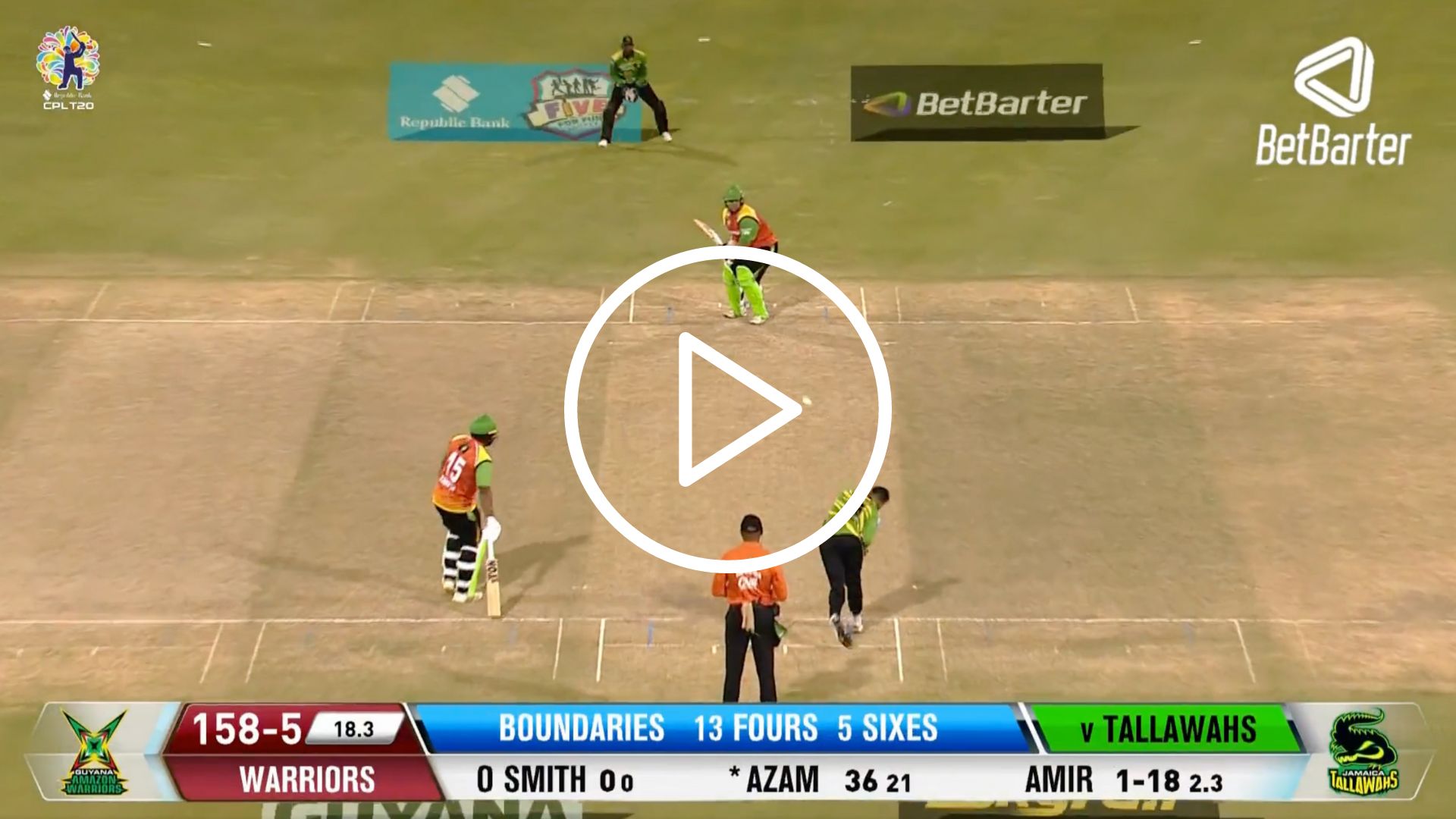 [Watch] 6,4,6 - Azam Khan Goes Big Against Mohammad Amir In CPL 2023 Qualifier